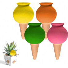 Set van 4 terracotta gietkegels voor planten, automatisch bewateringssysteem met irrigatiepennen voor bloempotten en tuingebruik