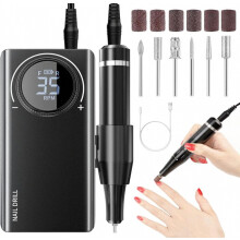 Lima profesional para uñas de 35000 rpm con 6 fresas para manicura y pedicura, uso doméstico y salón, precisa y duradera