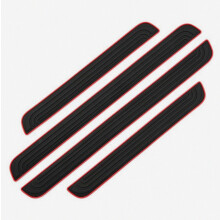 4-Piece Adhesive Car Door Sill Protectors Anti-Scratch Door Threshold Guards Durable Black Trim