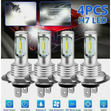 Lot de 4 ampoules LED H7 80 W haute puissance pour feux de brouillard et phares, lumière blanche 6000 K pour voiture, kit de conversion automobile