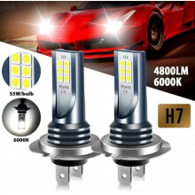 Kit de 4 ampoules de phare à DEL H7 pour feux de croisement et de route, 220 W, 60 000 lm, blanc froid 6000 K, haute luminosité