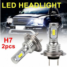 Lot de 2 ampoules de phare à LED H7, blanc 6000 K, 10 000 lm, kit de conversion pour feux de voiture