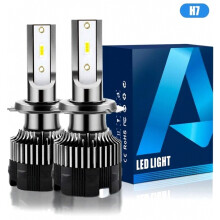 Lot de 2 ampoules de phare LED H7, 120 W, 20 000 lm, blanc 6500 K, puce CSP, étanches IP67 pour feux de voiture