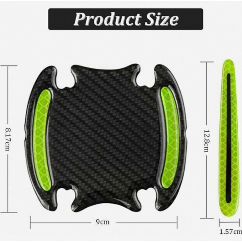 8 Pcs Scratch Protection Car Door Handle Stickers, 3D Self-Adhesive Protective Covers, Green 1