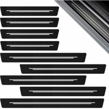 9 Pieces Car Door Sill Protectors, Carbon Fiber Anti-Scratch Door Entry Guards, Auto Threshold Strips for Universal Vehicle Interior Prote