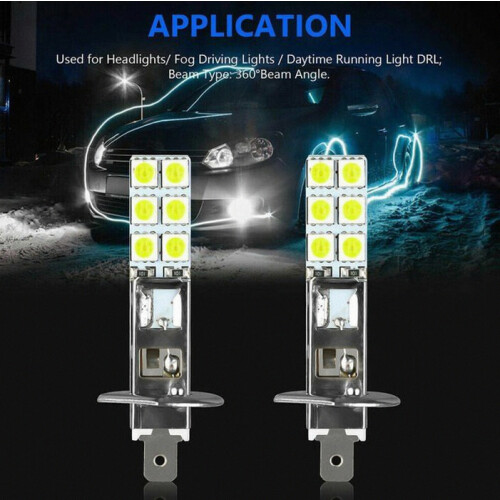 Σετ 4 Λαμπτήρων Φανού Ομίχλης 6000K Λευκό, 12V-24V, Υψηλή Φωτεινότητα, Μακράς Διάρκειας 1