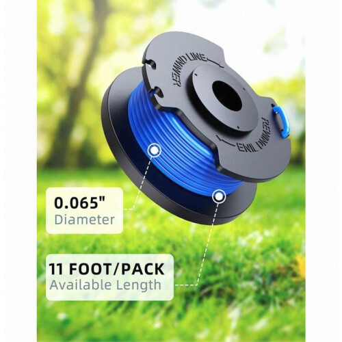 7 Pack Replacement Trimmer Line Spools for Cordless String Trimmers, Includes 6 Spools and 1 Cover, Durable Nylon Line for Lawn Edging and 1