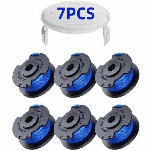 6 Replacement Spool Trimmer Line with Automatic Feed Cap for Cordless Grass Trimmer, Durable Nylon, Easy Installation