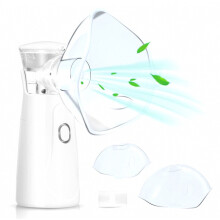 Inhalador nebulizador recargable para adultos y niños, portátil con 2 mascarillas y boquilla para uso en casa y viajes
