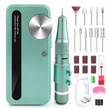 Lijadora de uñas profesional portátil con pantalla LED y 19 accesorios, kit completo de 35.000 rpm, uso doméstico y salón