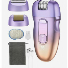 Depiladora eléctrica inalámbrica 3 en 1 para mujeres, rostro, piernas y axilas, con cabezales intercambiables y diseño resistente al agua