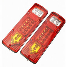 2 x feux arrière à LED 12 V pour frein et clignotant, pour bateau, voiture, remorque et camion, étanches, lentille rouge