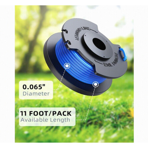 6 Replacement Spool Trimmer Line with Automatic Feed Cap for Cordless Grass Trimmer, Durable Nylon, Easy Installation 1