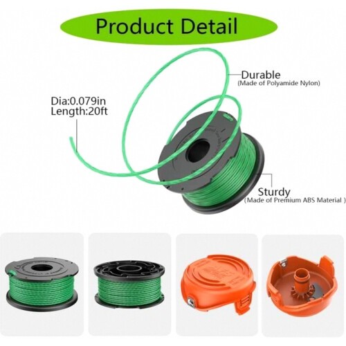 4 Replacement Spools with 1 Cutting Cap for Trimmer, Durable Line Spool Set for Easy Garden Maintenance 1