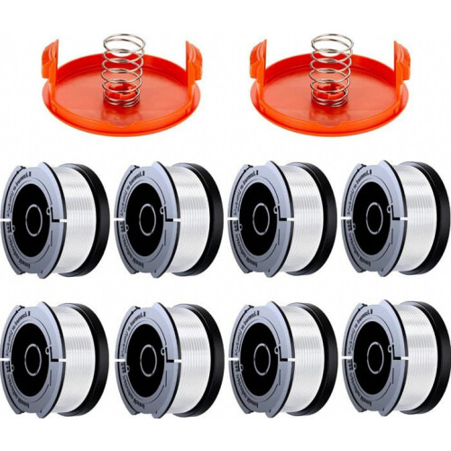 10 Pack String Trimmer Line Compatible with Black and Decker Trimmers, 8 Lines, 2 Covers, 2 Springs