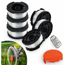 Bobine de fil de rechange pour coupe-bordures sans fil, 6 bobines avec 1 ressort et 1 couvercle de bobine, usage pratique pour l’entretien du jardin