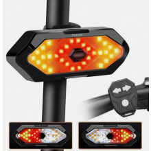 Wireless Bike Turn Signal Rear Light with Remote Control, USB Rechargeable, Sound Effects, 5 Lighting Modes, Waterproof
