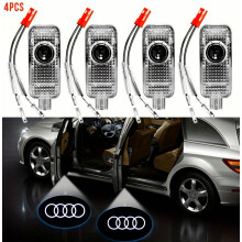 4 Pack Car LED Door Light Logo Projectors Compatible with A1 A3 A4 A4L A5 A6 A6L A7 A8 Q3 Q5 Q7 TT and R8, Puddle Lights for Front and Rea