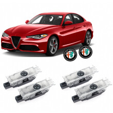 Door Light LED Laser Logo Projector Entry Lighting Pack of 4 for Brera Giulietta Giulia Mito Spider Stelvio