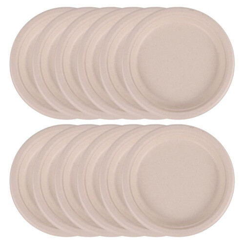 Compostable Disposable Paper Plates Bulk 9 Inch 50 Pack, Bamboo Plates, Eco Friendly, Biodegradable 1