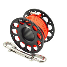 (Black, 30) 15m/30m Fxl-952 Double Hook Head Finger Reel High Strength Long Life Pro Diving