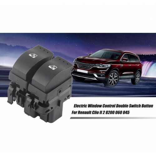 Window Switch Button Compatible with Clio II 2, 10 Pin Electric Window Control, Double Button, Replacement 8200 060 045 2