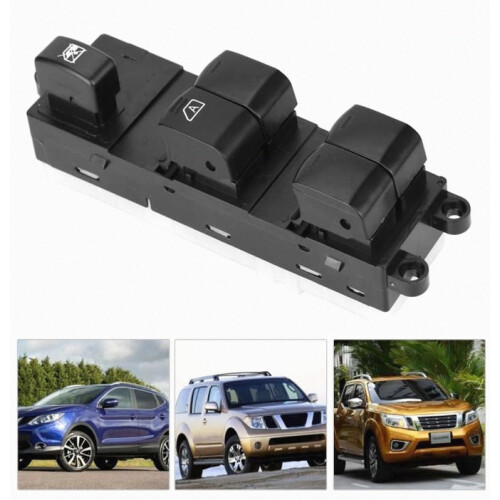 Interrupteur de lève-vitre de remplacement pour Pathfinder Qashqai Mk2, panneau de commande intérieur noir durable 2