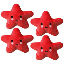 (red) 4-pack söta stjärnplyschpigga tuggleksaker
