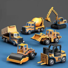 (Small engineering ve) Alloy Engineering Bulldozer Crane Excavator Tower Truck Set for Kids Toy Cars