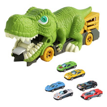 (6 small cars) Divertente set di gioco con camion per il trasporto di dinosauri, veicolo portatile