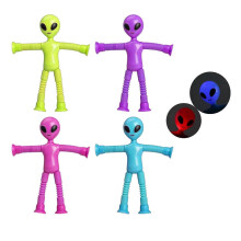 (with lights) Telescopic Elastic Tubes Suction Cup Alien Fidget Stress Relief Sensory Squeeze Toy