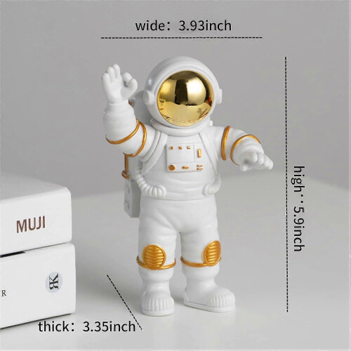 (Type A*Gold) Astronautfigur Skrivbordsdekor Rymdman Leksak Barnfestpresent 2