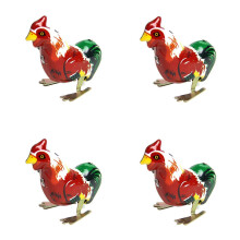 (Iron rooster) Kreativt skämt Vintage kycklingformad uppdragbar leksak fönsterbräda mekanisk samlarpresent