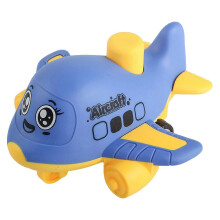 (Blue) Press & Go Aircraft Inertia Car Learning Toy for Kids Blue Plastic Hand Skill