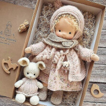 (stay 17) Handmade Waldorf Knitted Plush Doll Christmas Birthday Gift for Girls