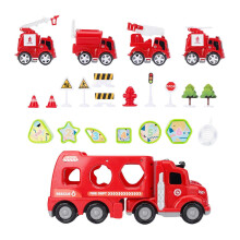 (Red) Toddler Cognitive Car Toy Misting Music Shape Matching Fun Black