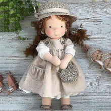 (stay 39) Handmade Waldorf Knitted Plush Doll Christmas Birthday Gift for Girls