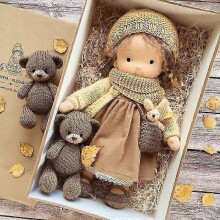 (stay 03) Poupée Waldorf tricotée à la main, en peluche, cadeau de Noël ou d'anniversaire pour les filles