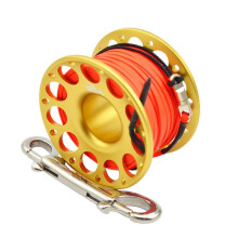 (Golden, 30) 15m/30m Fxl-952 Double Hook Head Finger Reel High Strength Long Life Pro Diving