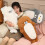 (Grey, L) Sleeping Seal Plush Pillow with Removable Accessories Soft Cuddly 3
