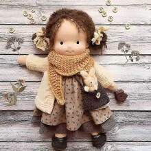 (stay 02) Poupée Waldorf tricotée à la main, en peluche, cadeau de Noël ou d'anniversaire pour les filles