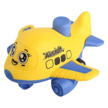 (Yellow) Press & Go Aircraft Inertia Car Learning Toy for Kids Blue Plastic Hand Skill