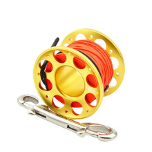(Golden, 15) 15m/30m Fxl-952 Double Hook Head Finger Reel High Strength Long Life Pro Diving