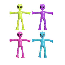 (without lights) Telescopic Elastic Tubes Suction Cup Alien Fidget Stress Relief Sensory Squeeze Toy