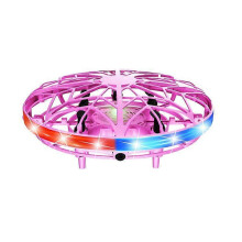 (pink, 1PCS) Mini drone hovering sicuro, azionato manualmente, per bambini, con sensore di movimento AI, acrobazie a 360, LED, ricaricabile.