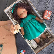 (stay 09) Handmade Waldorf Knitted Plush Doll Christmas Birthday Gift for Girls