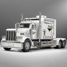 (White) 2025 1:24 Peterbilt 389 Alloy Diecast Model Truck Sound Light Zabawka dla dzieci