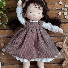 (stay 40) Bambola di peluche Waldorf lavorata a maglia, realizzata a mano, regalo di Natale o compleanno per bambine.