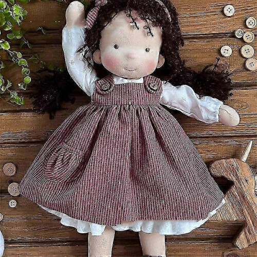 (stay 40) Handgefertigte Waldorf-Strickplüschpuppe – Weihnachts- oder Geburtstagsgeschenk für Mädchen