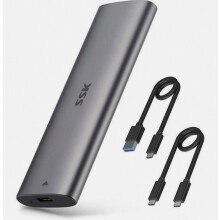 Alumiininen M.2 SSD -kotelo USB-liitännällä, työkaluitta avattava, USB 3.2 Gen 2 10 Gbps, NVMe PCIe ja SATA, M- ja B+M-avaimille